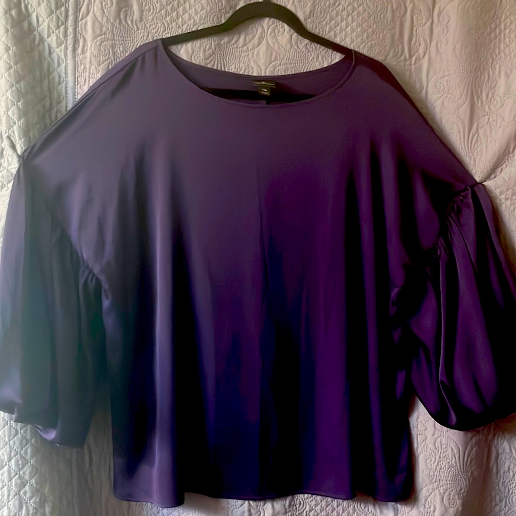 Xxl Plus, 3/4 Sleeve Plum Women Blouse